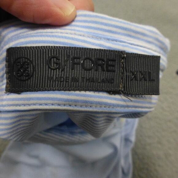 G/Fore Shirt Mens XXL Polo Golf Striped Blue Performance Golden Bear Club - Picture 6 of 12